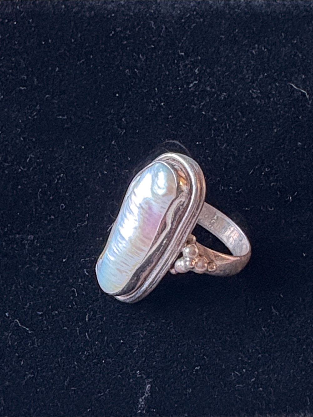 Sterling Silver Baroque Pearl Ring